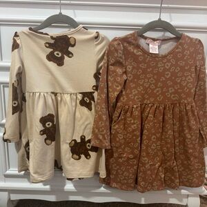 Adorable Brown and Cream Kids Dresses